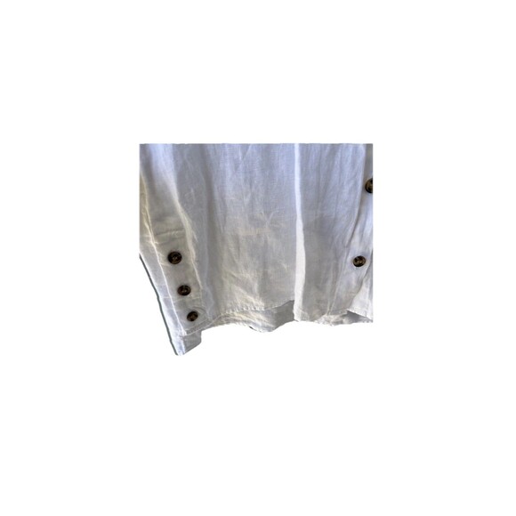 Jones New York 100% Linen Top Women's Small White Button Up Tunic Lightweight - Picture 3 of 4